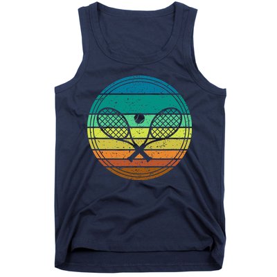 Tennis Player Racquet Ball Retro Vintage Racket Lawn Tennis Tank Top