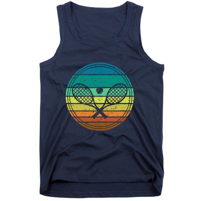 Tennis Player Racquet Ball Retro Vintage Racket Lawn Tennis Tank Top