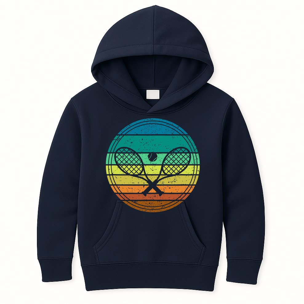 Tennis Player Racquet Ball Retro Vintage Racket Lawn Tennis Kids Hoodie