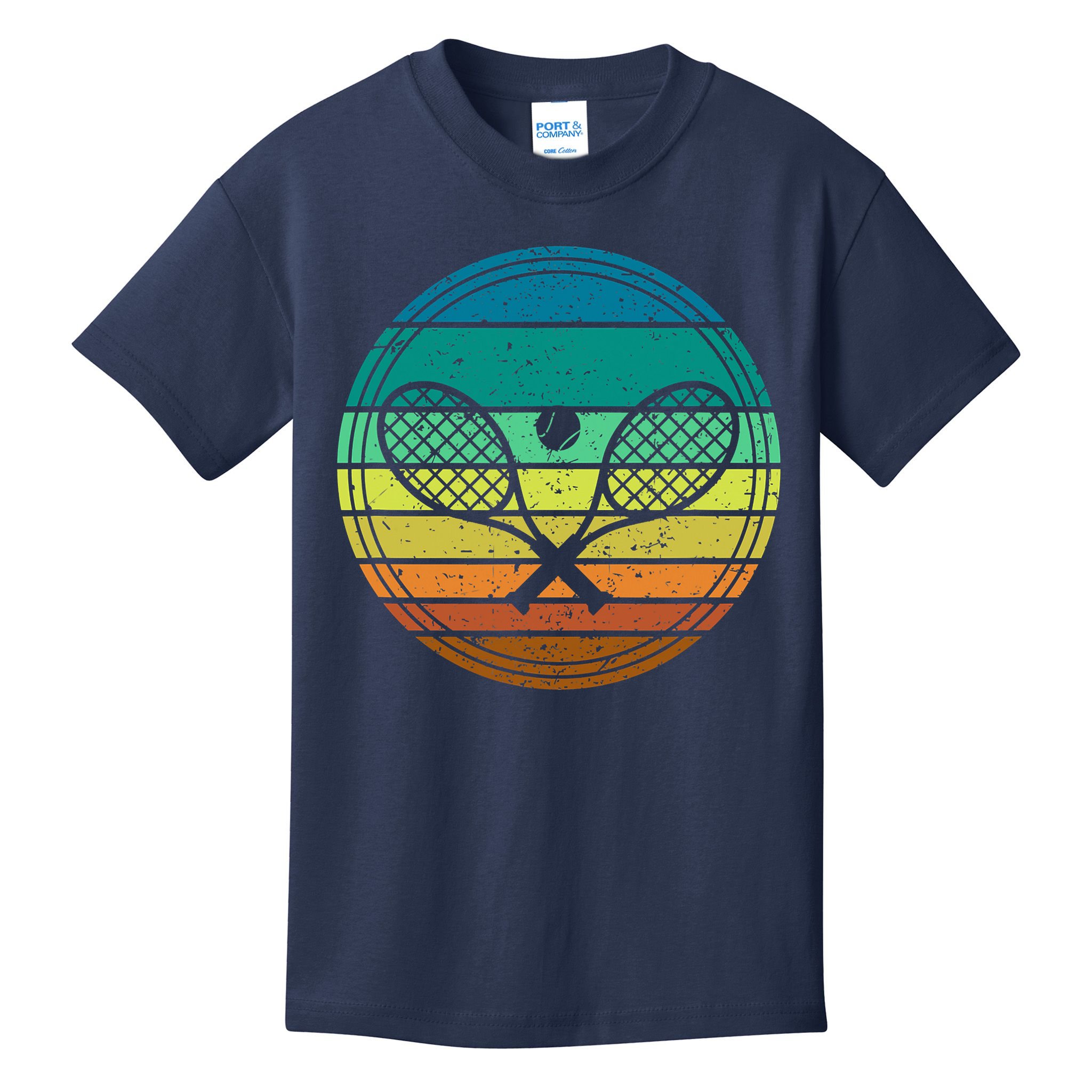 Tennis Player Racquet Ball Retro Vintage Racket Lawn Tennis Kids T-Shirt