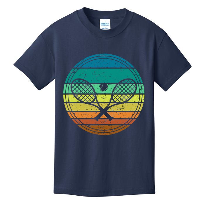 Tennis Player Racquet Ball Retro Vintage Racket Lawn Tennis Kids T-Shirt