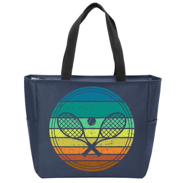 Tennis Player Racquet Ball Retro Vintage Racket Lawn Tennis Zip Tote Bag