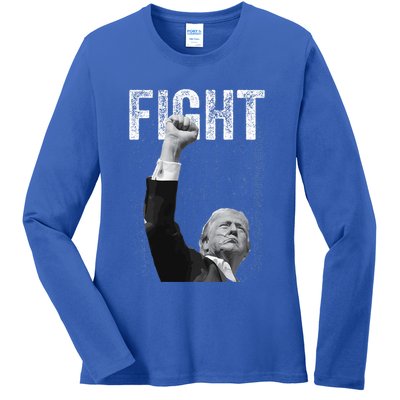 Trump Pennsylvania Rally Fight! Ladies Long Sleeve Shirt