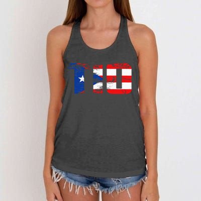 Tio Puerto Rico Flag Pride Fathers Day Puerto Rican Men Women's Knotted Racerback Tank