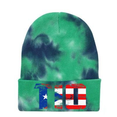 Tio Puerto Rico Flag Pride Fathers Day Puerto Rican Men Tie Dye 12in Knit Beanie