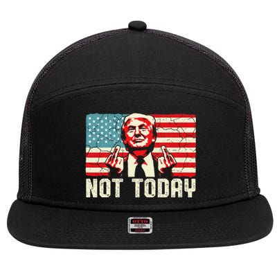 Trump Pennsylvania Rally Shooting Not Today 7 Panel Mesh Trucker Snapback Hat