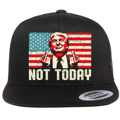 Trump Pennsylvania Rally Shooting Not Today Flat Bill Trucker Hat