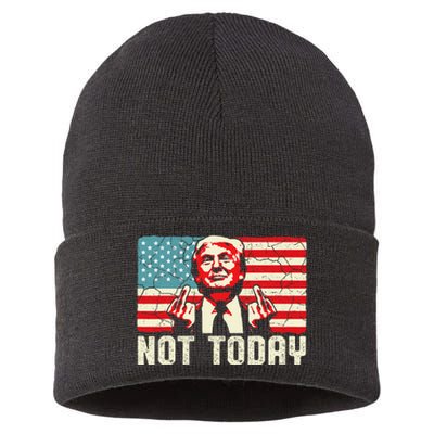 Trump Pennsylvania Rally Shooting Not Today Sustainable Knit Beanie