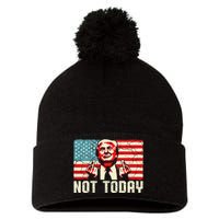 Trump Pennsylvania Rally Shooting Not Today Pom Pom 12in Knit Beanie