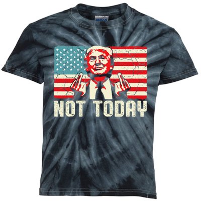 Trump Pennsylvania Rally Shooting Not Today Kids Tie-Dye T-Shirt