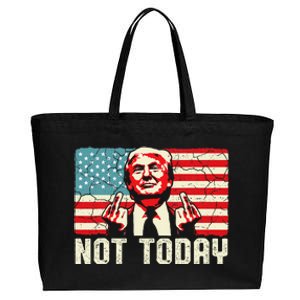 Trump Pennsylvania Rally Shooting Not Today Cotton Canvas Jumbo Tote