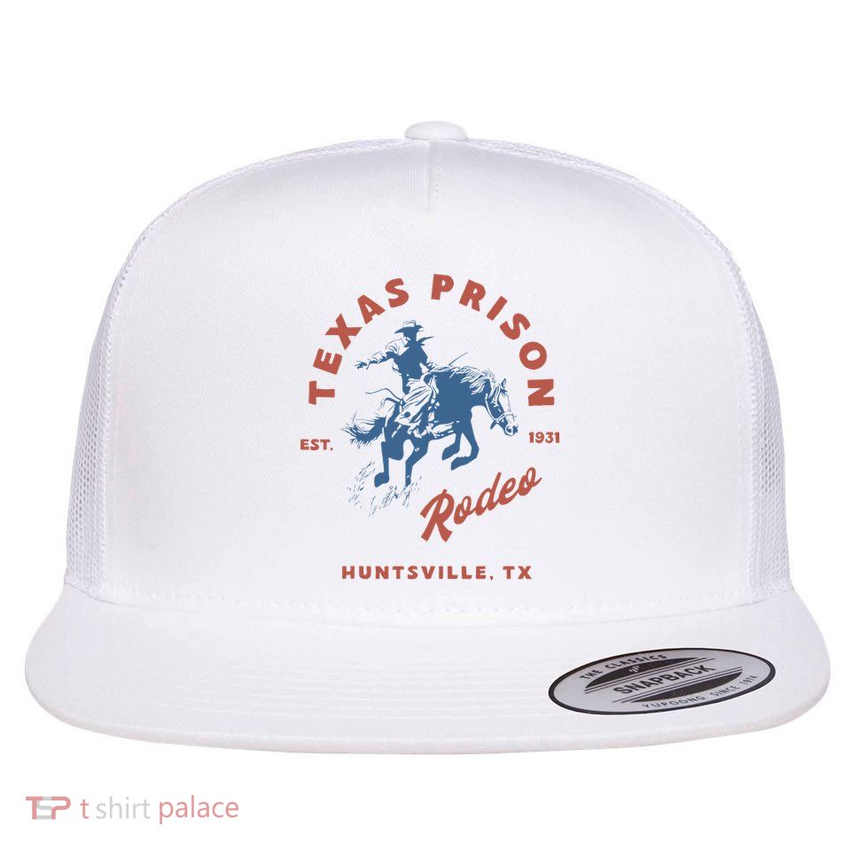 Texas Prison Rodeo Cowboy Western Flat Bill Trucker Hat
