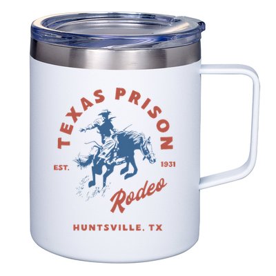 Texas Prison Rodeo Cowboy Western 12oz Stainless Steel Coffee Mug