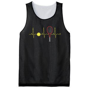 Tennis Player Retro Sport Racket Tennis Ball Heartbeat Mesh Reversible Basketball Jersey Tank