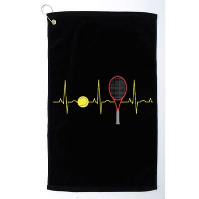 Tennis Player Retro Sport Racket Tennis Ball Heartbeat Platinum Collection Golf Towel