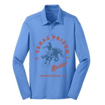 Texas Prison Rodeo Cowboy Western Silk Touch Performance Long Sleeve Polo