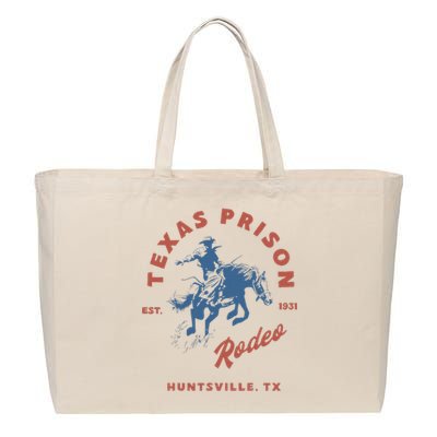 Texas Prison Rodeo Cowboy Western Cotton Canvas Jumbo Tote