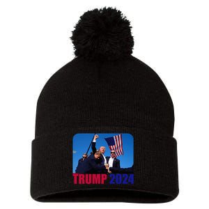 Trump Pennsylvania Rally Shooting Not Today Pom Pom 12in Knit Beanie