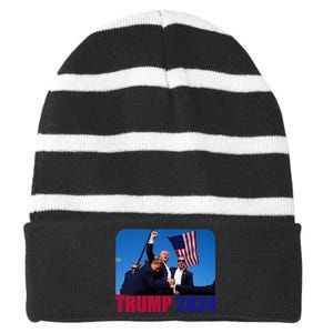 Trump Pennsylvania Rally Shooting Not Today Striped Beanie with Solid Band