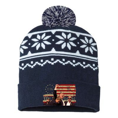 Trump Pa Rally Pennsylvania 2024 Vintage Political USA-Made Snowflake Beanie