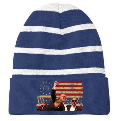 Trump Pa Rally Pennsylvania 2024 Vintage Political Striped Beanie with Solid Band