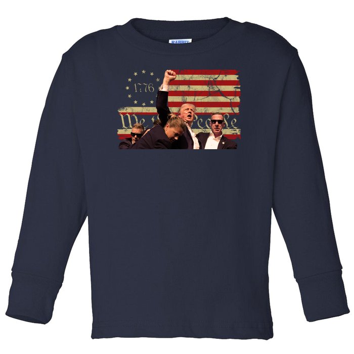 Trump Pa Rally Pennsylvania 2024 Vintage Political Toddler Long Sleeve Shirt