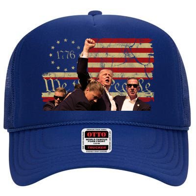 Trump Pa Rally Pennsylvania 2024 Vintage Political High Crown Mesh Back Trucker Hat