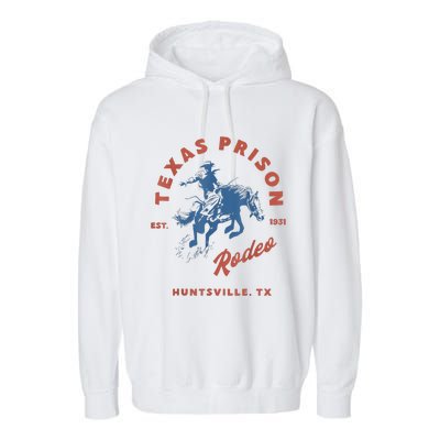 Texas Prison Rodeo Cowboy Western Garment-Dyed Fleece Hoodie