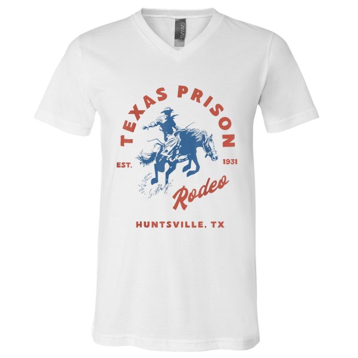 Texas Prison Rodeo Cowboy Western V-Neck T-Shirt