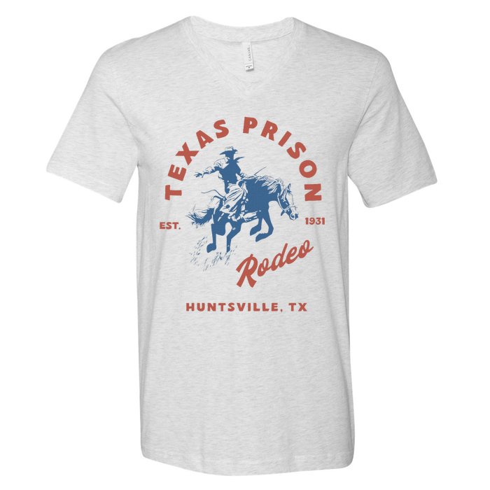 Texas Prison Rodeo Cowboy Western V-Neck T-Shirt