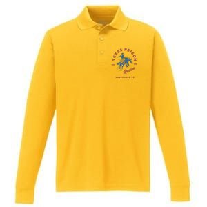 Texas Prison Rodeo Cowboy Western Performance Long Sleeve Polo