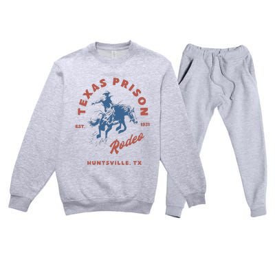 Texas Prison Rodeo Cowboy Western Premium Crewneck Sweatsuit Set