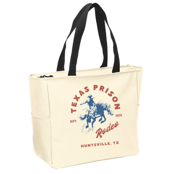 Texas Prison Rodeo Cowboy Western Zip Tote Bag