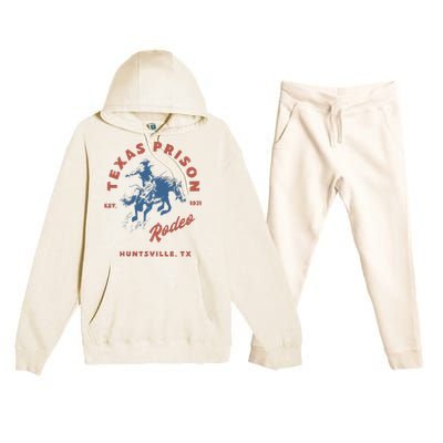 Texas Prison Rodeo Cowboy Western Premium Hooded Sweatsuit Set