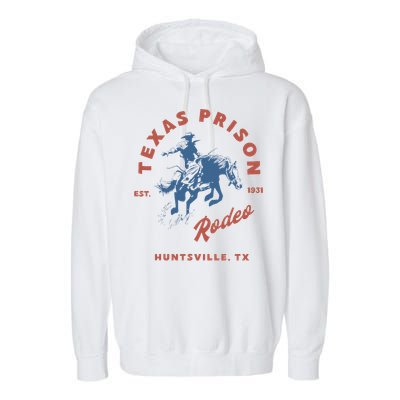 Texas Prison Rodeo Cowboy Western Garment-Dyed Fleece Hoodie