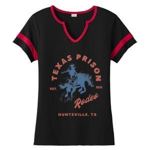 Texas Prison Rodeo Cowboy Western Ladies Halftime Notch Neck Tee