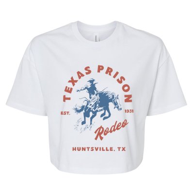 Texas Prison Rodeo Cowboy Western Bella+Canvas Jersey Crop Tee