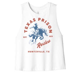 Texas Prison Rodeo Cowboy Western Women's Racerback Cropped Tank