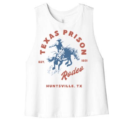 Texas Prison Rodeo Cowboy Western Women's Racerback Cropped Tank