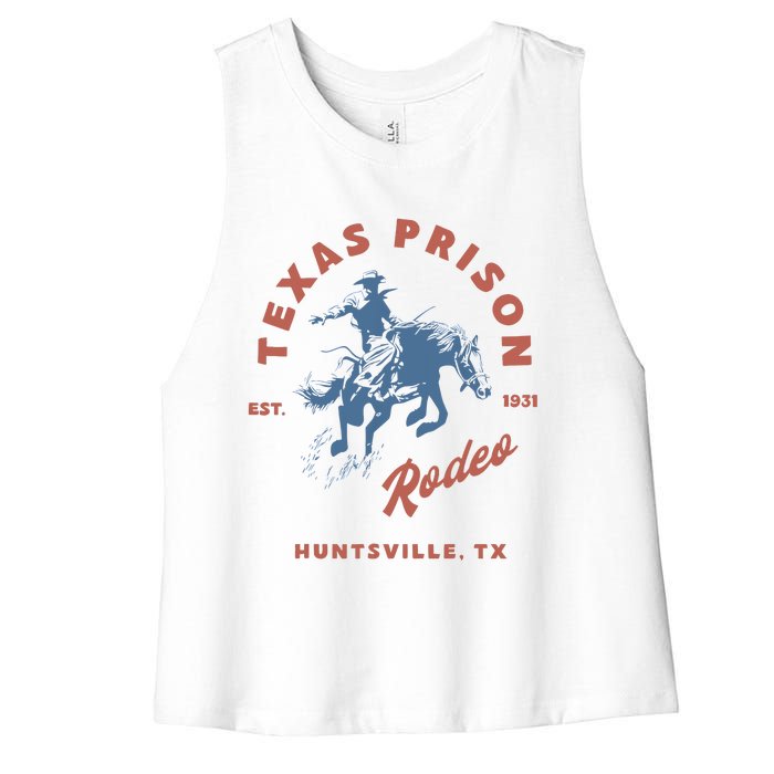 Texas Prison Rodeo Cowboy Western Women's Racerback Cropped Tank