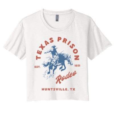 Texas Prison Rodeo Cowboy Western Women's Crop Top Tee