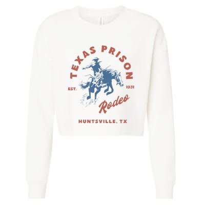 Texas Prison Rodeo Cowboy Western Cropped Pullover Crew