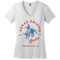 Texas Prison Rodeo Cowboy Western Women's V-Neck T-Shirt