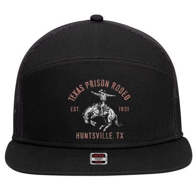 Texas Prison Rodeo Huntsville Est 1931 7 Panel Mesh Trucker Snapback Hat