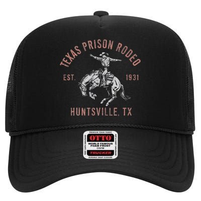 Texas Prison Rodeo Huntsville Est 1931 High Crown Mesh Back Trucker Hat