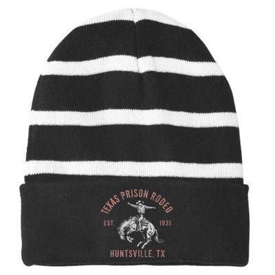 Texas Prison Rodeo Huntsville Est 1931 Striped Beanie with Solid Band