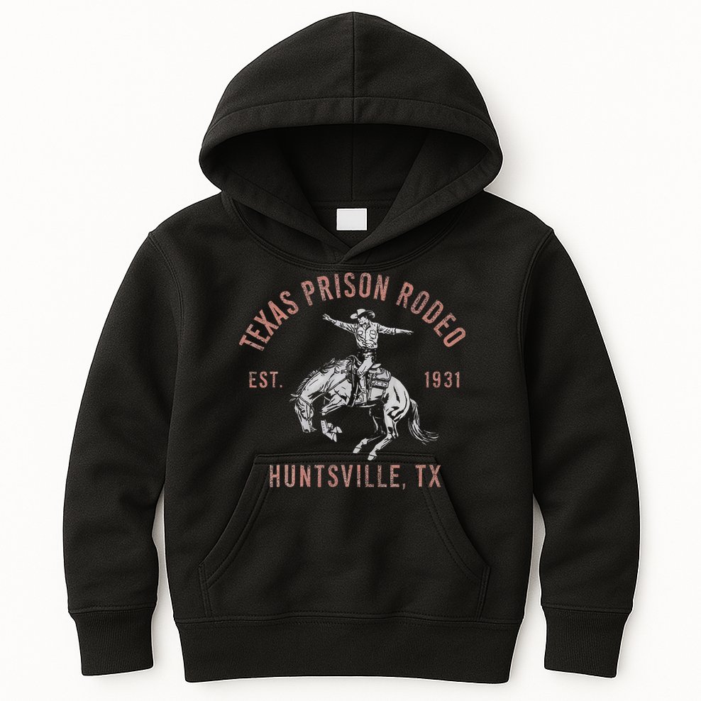 Texas Prison Rodeo Huntsville Est 1931 Kids Hoodie