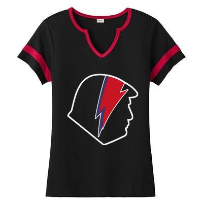 Trump Profile Rock Star Retro Vintage Art Ladies Halftime Notch Neck Tee