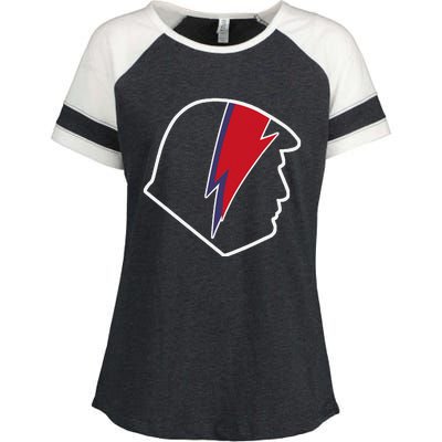 Trump Profile Rock Star Retro Vintage Art Enza Ladies Jersey Colorblock Tee