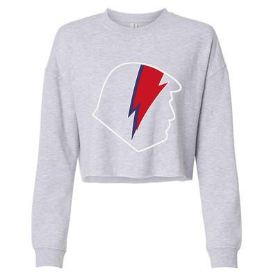 Trump Profile Rock Star Retro Vintage Art Cropped Pullover Crew